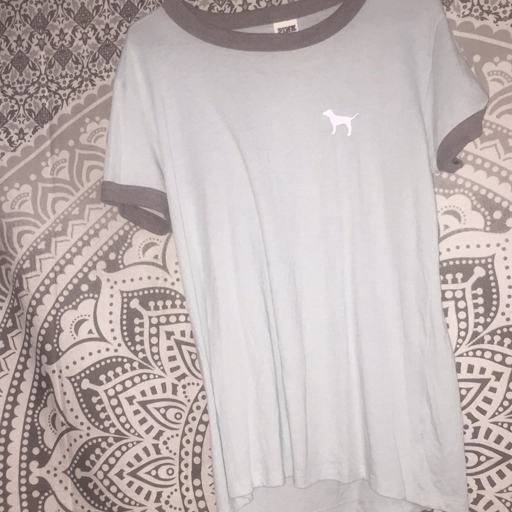 blue/gray PINK shirt